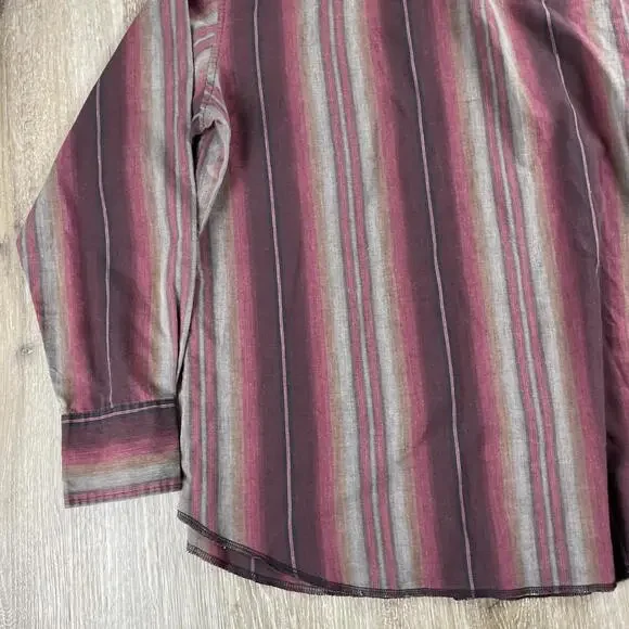 Frontier Pearl Snap Western Shirt Men's *XL* Button Up Shirt Horizontal Stripes - Picture 13 of 15
